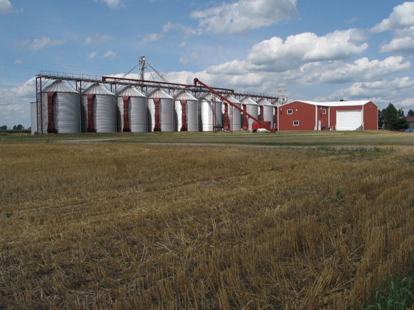 Grain bins on Nottawa Prairie