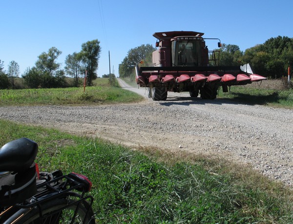 Chased by a corn picker