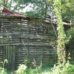 Corncrib alongside the Independence Road Corncrib alongside the Independence Road