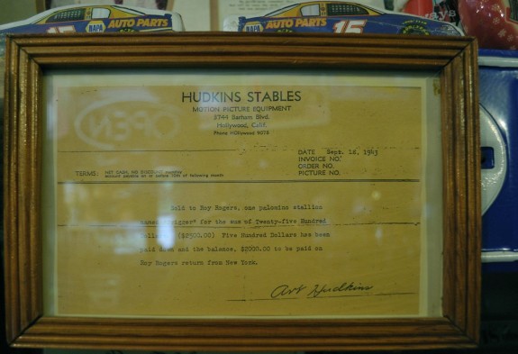 Bill of sale for Roy Rogers' horse, Trigger